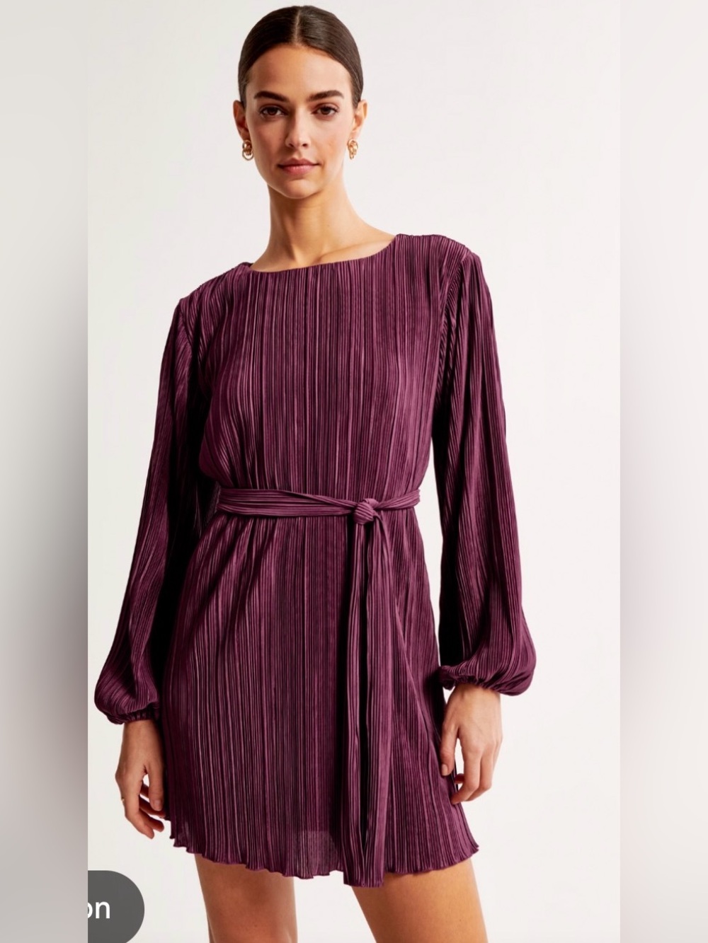 Abercrombie & Fitch Satin Plisse Easy Mini Dress